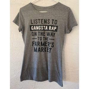 “Listens to Gangsta Rap on the Way to the Farmer’s Market” Graphic T-Shirt (S)